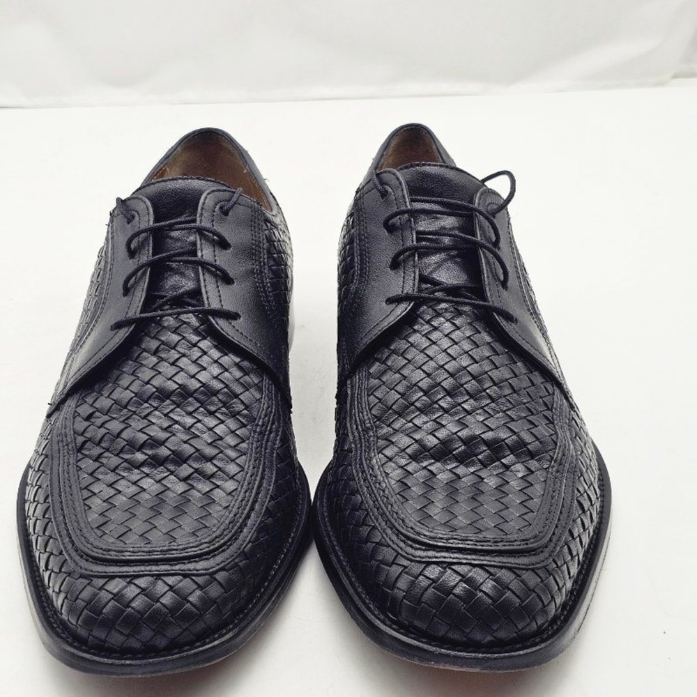 Florsheim Imperial Dress Shoes Mens 11 EEE Black  Woven Leather Oxfords